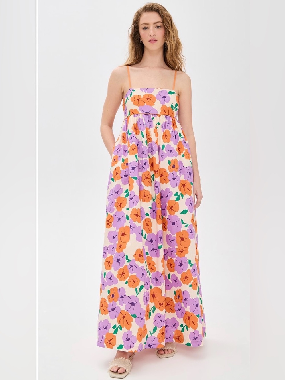 NWOT English Factory Vibrant Floral Print Tiered Midi Dress- S-MSRP $130